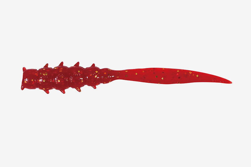 Naluca soft jackall vierme good meal skinny 1.5inch red gold flake 8buc/pl