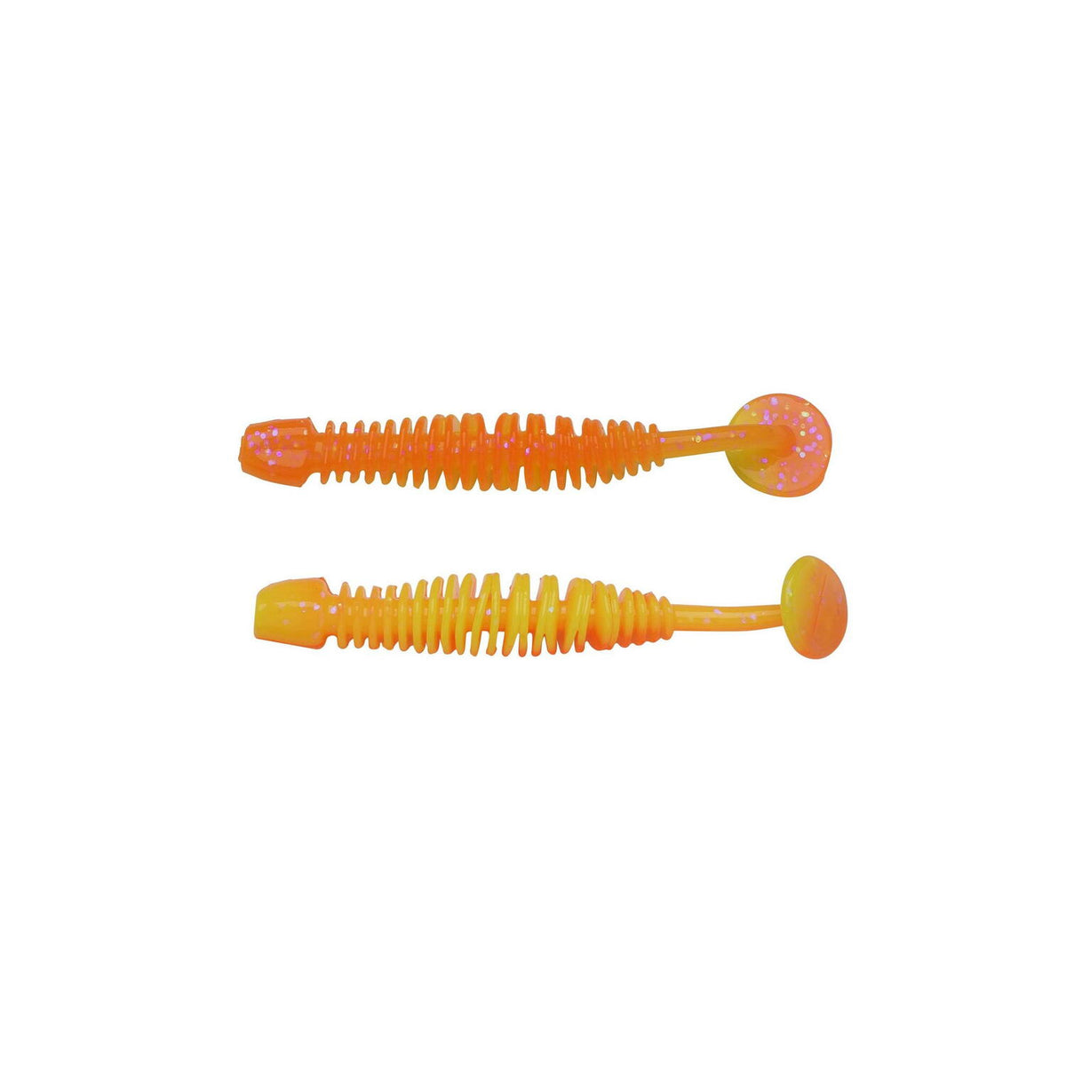 Naluca soft berkley grub power leech 5cm fluo orange/sunshine yellow 12buc/pl