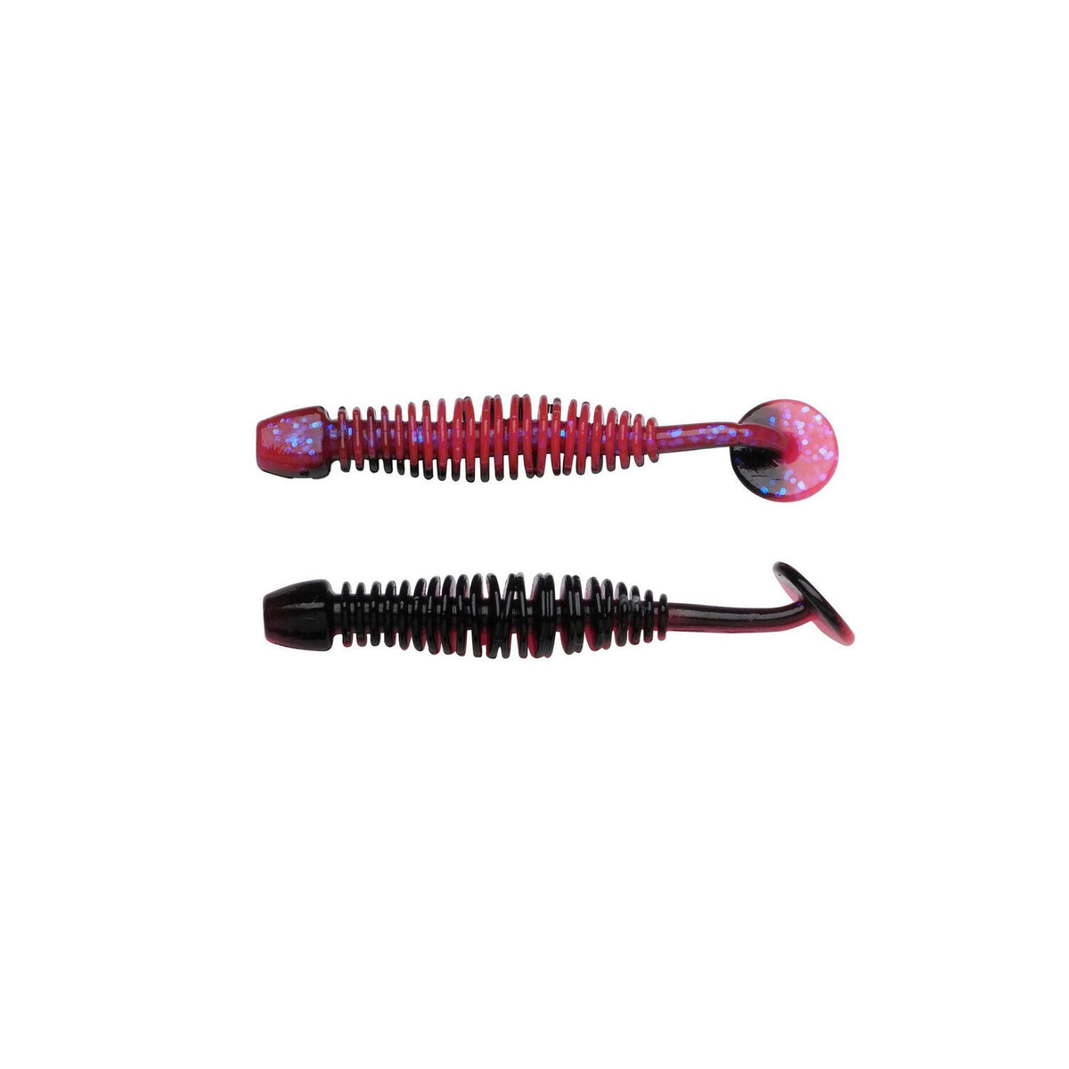 Naluca soft berkley grub power leech 5cm salmon egg red/black 12buc/pl