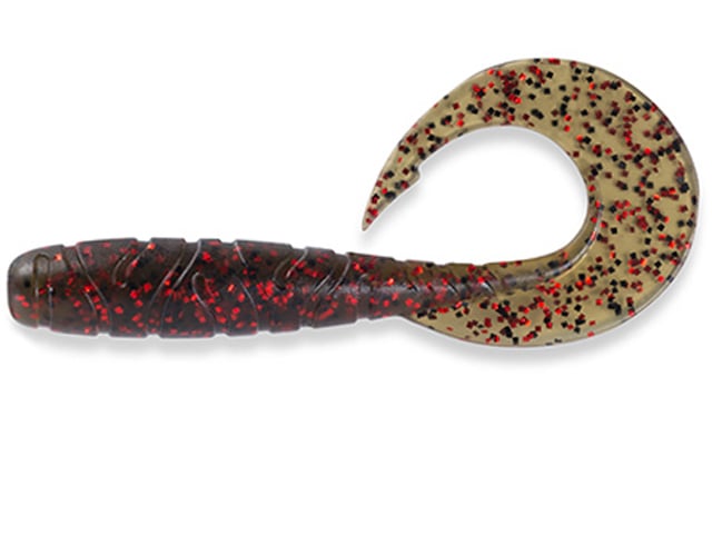FishUp Mighty Grub 11.4cm #045 Green Pumpkin Red & Black