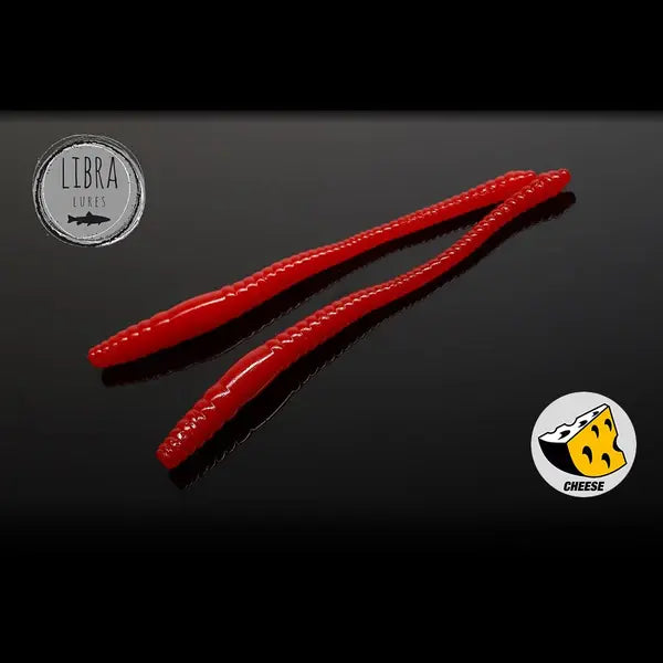 Naluca Soft Naluca Pastrav Dying Worm 8cm Libra Lures : Culoare - 021 Red