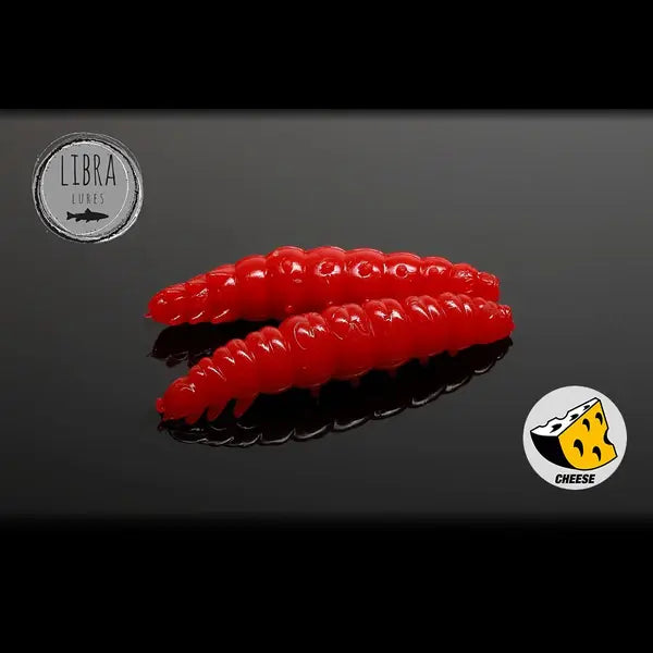 Naluca Soft Naluca Pastrav Larva Worm 3.5cm Libra Lures : Culoare - 021 Red