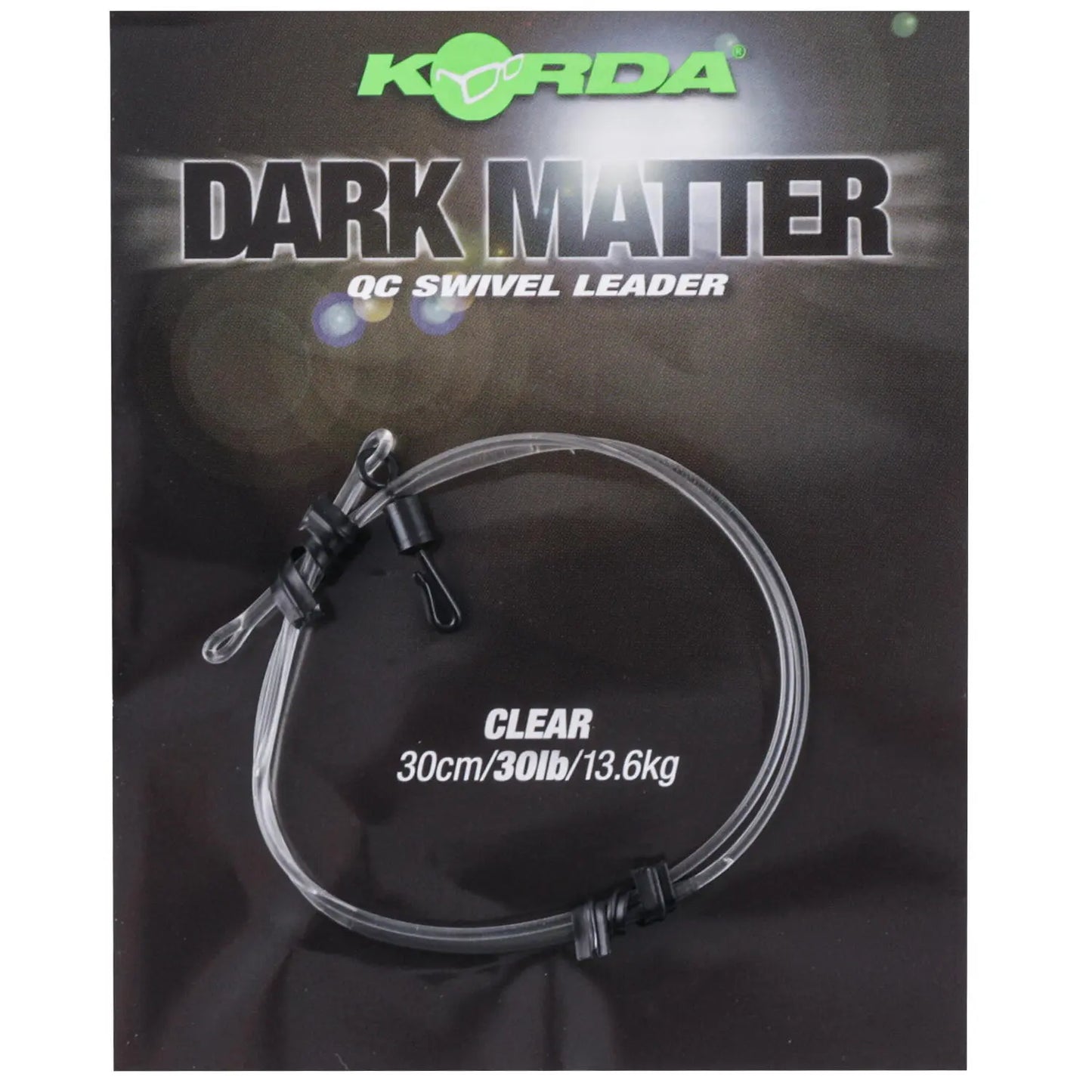 Korda Mont. Cu Vartej Rapid Dark Matter Leader Qc Swivel Clear 30lbs/30 Cm