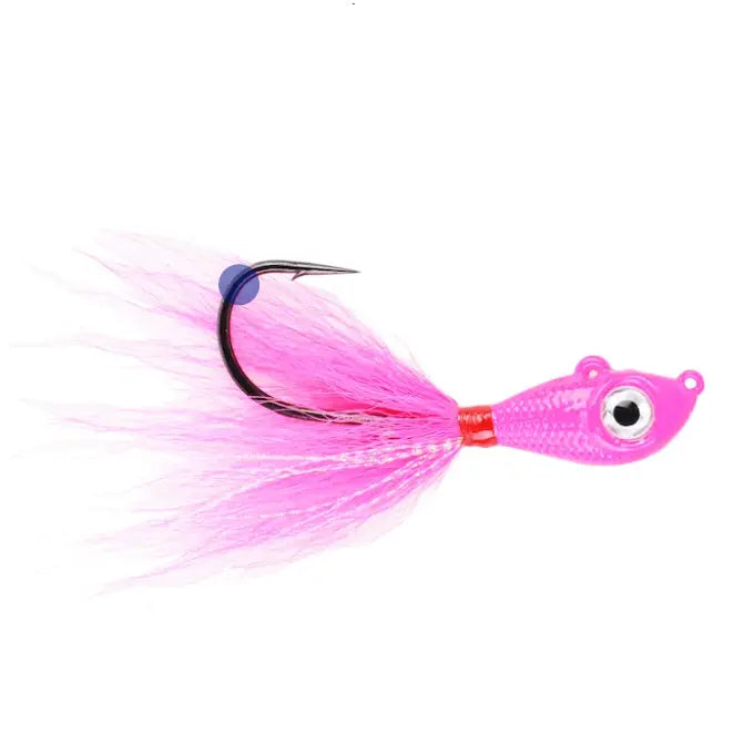 Mustad Jig Big Eye Bucktail Pink Crystal Flash 7g