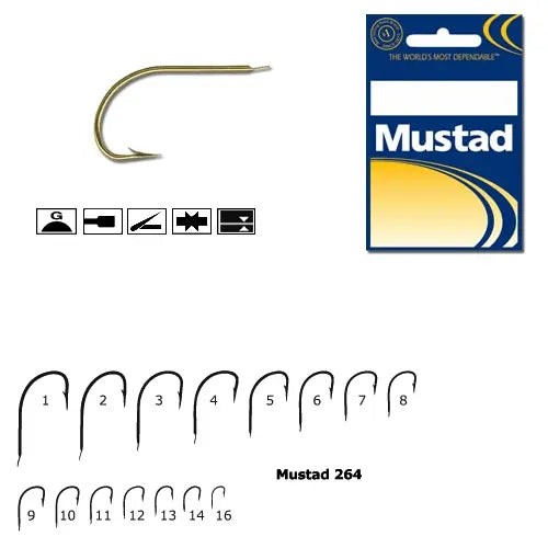 Mustad Cirlig Auriu,revers,tija Scurta .