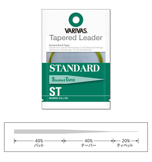 Varivas Inaintas Fly Tapered Leader Standard St 4x 7.5ft 0.165mm-0.51mm