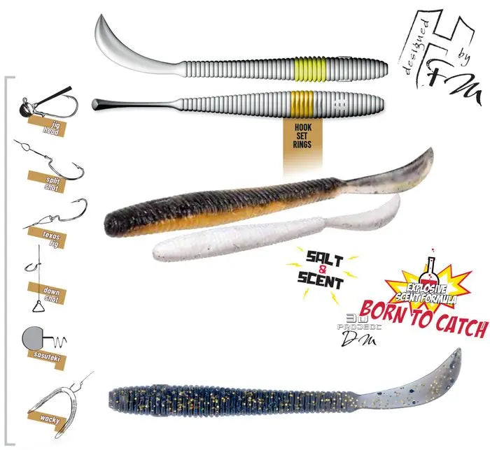 Herakles Leftail Worm 3.4 8.6cm Money Smoke