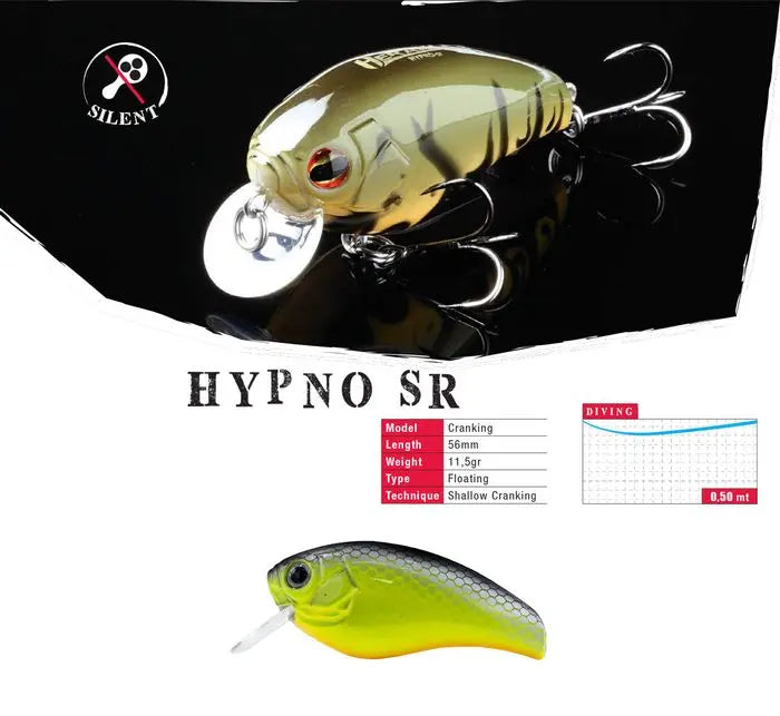 Vobler Herakles Hypno-sr F 5.6cm 11.5gr Chartreuse Black Back