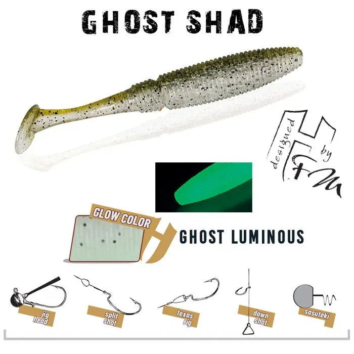 Herakles Ghost Shad 5cm Herakles Ghost Luminous Fluorescent