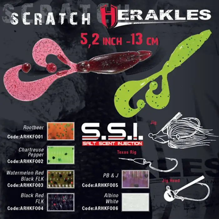 Grub Herakles Scratch 5.2 13cm Black/red Flk