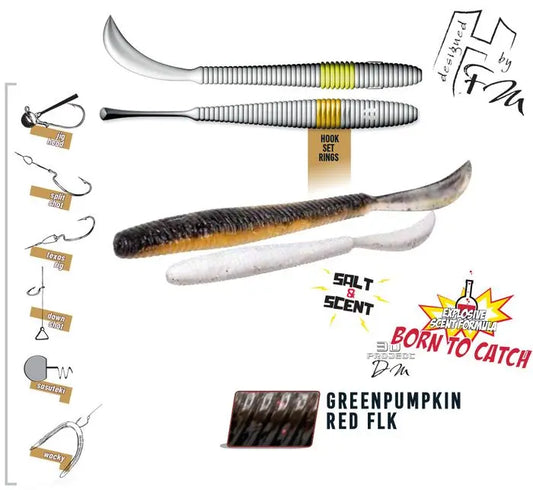 Herakles Leftail Worm 4.8 12cm Greenpumkin Red Flakes