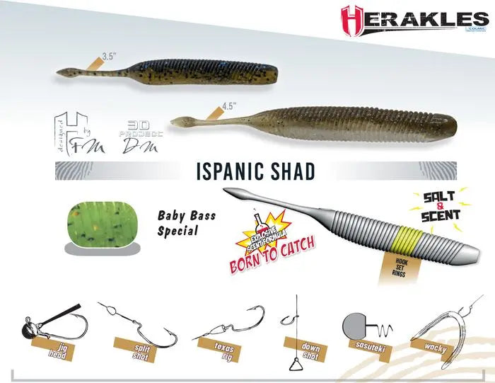 Shad Herakles Ispanic 4.5 11.4cm Baby Bass Special