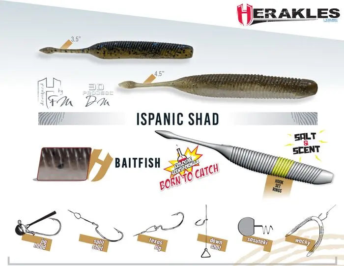 Shad Herakles Ispanic 4.5 11.4cm Baitfish
