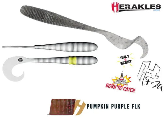 Herakles Grub Mato Worm 6.5 16.5cm Pumpkin Purple Flakes