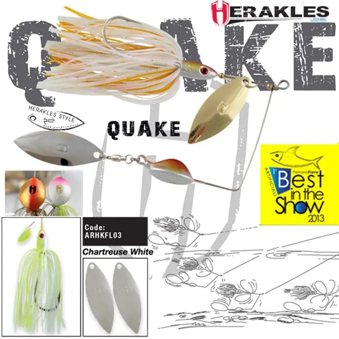 Spinnerbait Herakles Quake 5/8oz 17.5gr Chartreuse/white