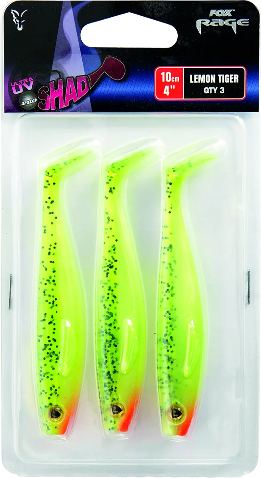 Fox Rage Pro Shad Packs 18cm 7in UV Lemontiger 1pcs 54g.