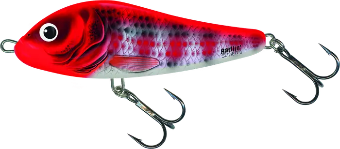 Salmo Rattlin' Slider Sinking 11cm Holo Red Head Striper 72g.