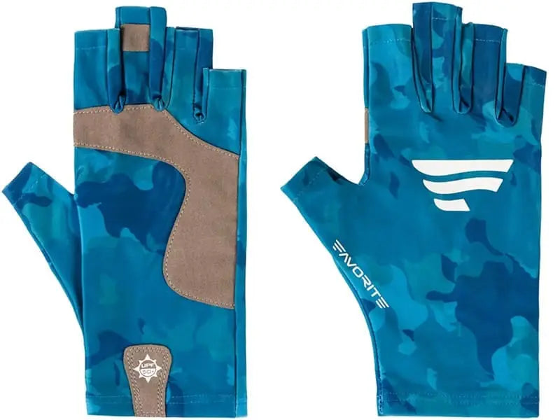 Manusi Favorite Solar Fishing Gloves 5 Cut Blue L-XL