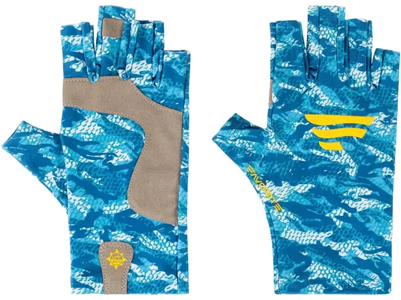 Manusi Favorite Solar Fishing Gloves 5 Cut White and Blue S-M