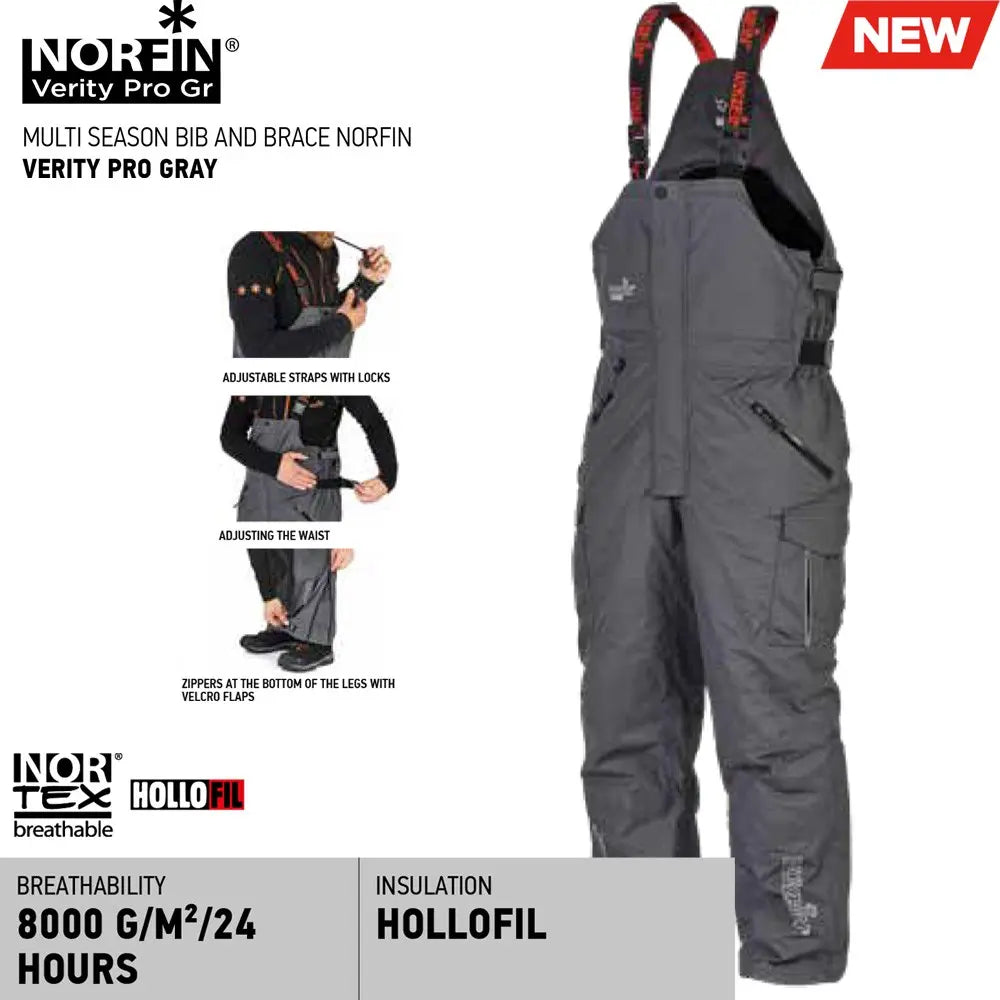 Salopeta cu bretele Norfin Verity Pro Gray : Marime - L