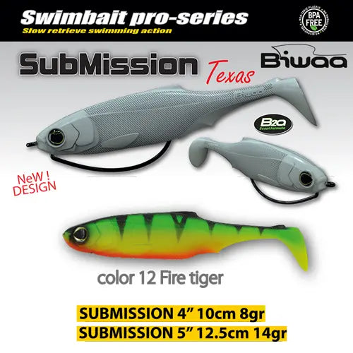 Biwaa Shad Submission 4 10cm 12 Fire Tiger