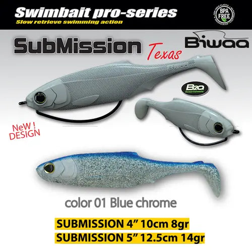 Biwaa Shad Submission 4 10cm 01 Blue Chrome