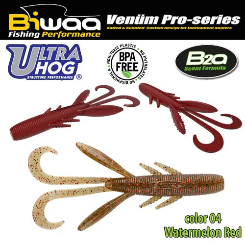 Biwaa Shad Ultra Hog 4 10cm 04 Watermelon Red