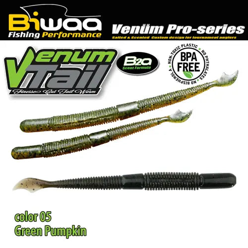 Biwaa Shad Venum Tail 4 10cm 05 Green Pumpkin