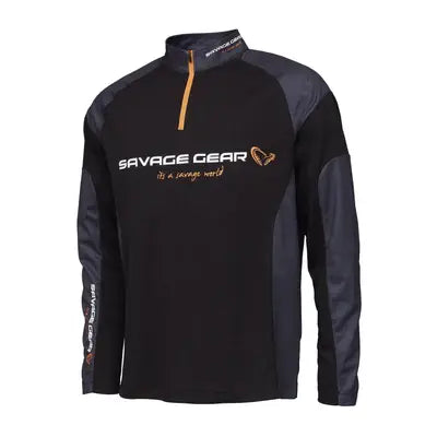 Savage Gear TOURNAMENT GEAR SHIRT 1/2 ZIP M BLACKINK