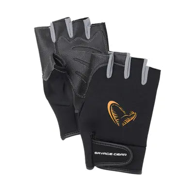 Manusi Savage Gear NEOPRENE HALF FINGER L BLACK