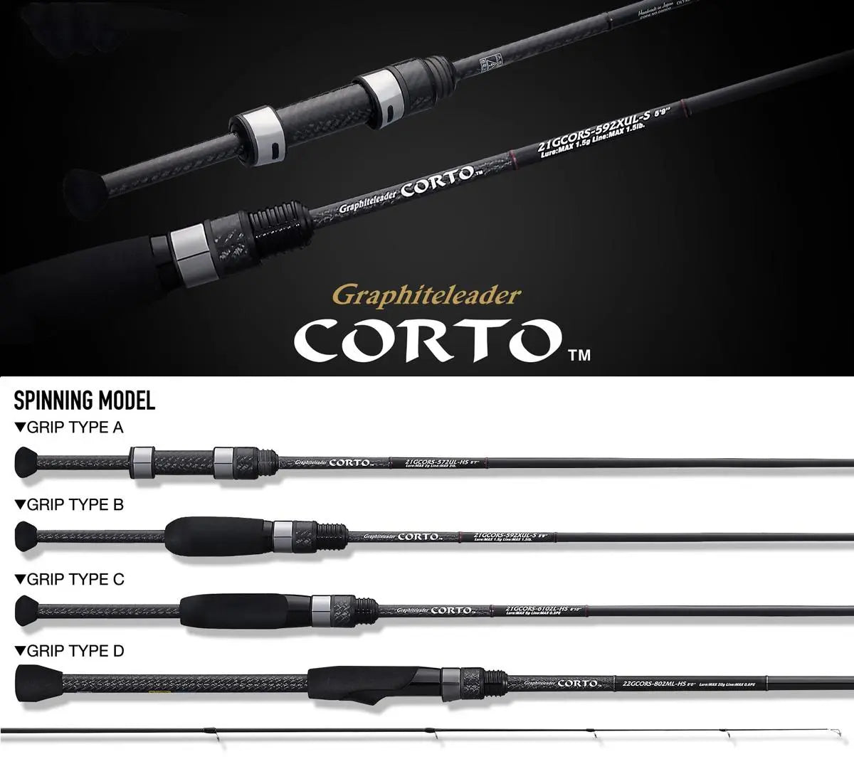 Graphiteleader Corto 22gcors-802ml-hs 2.44m Fast 20gr Medium Light