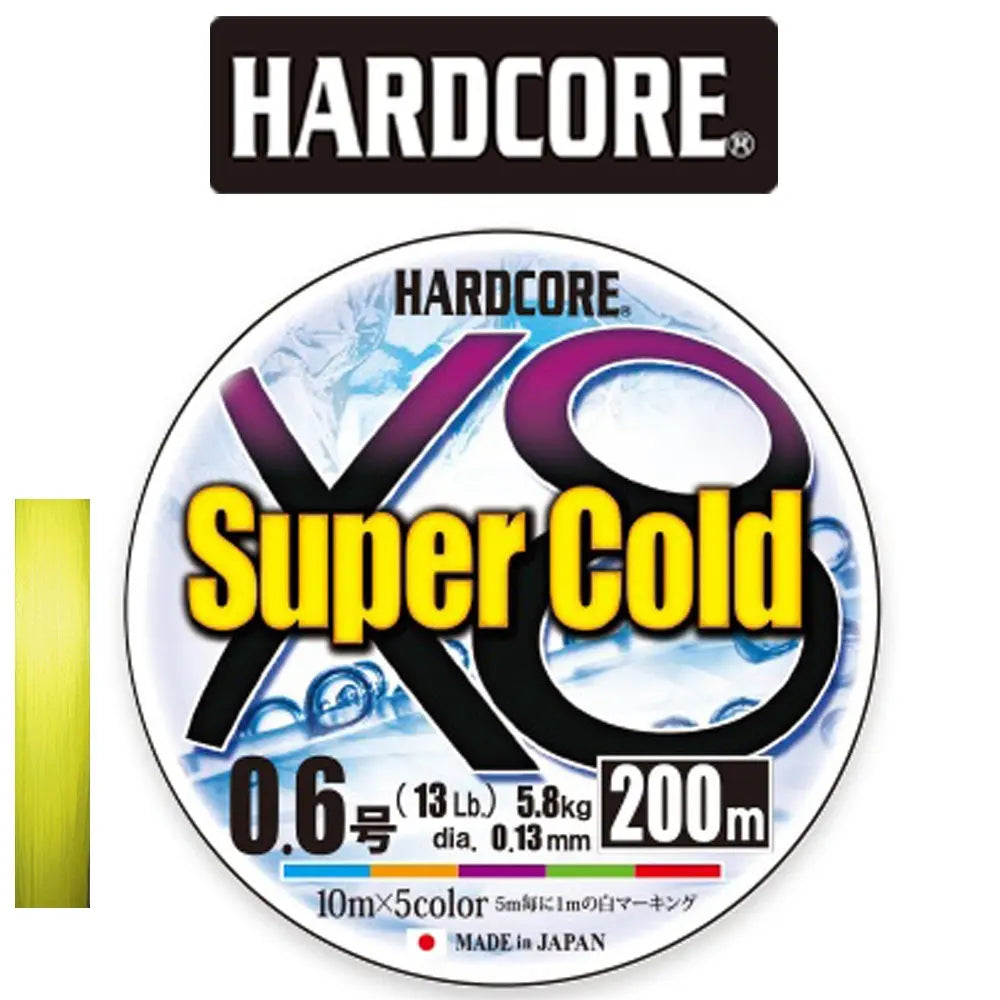 HARDCORE SUPER X8 150m Hi-Vis Yellow : Grosime - 0.13mm
