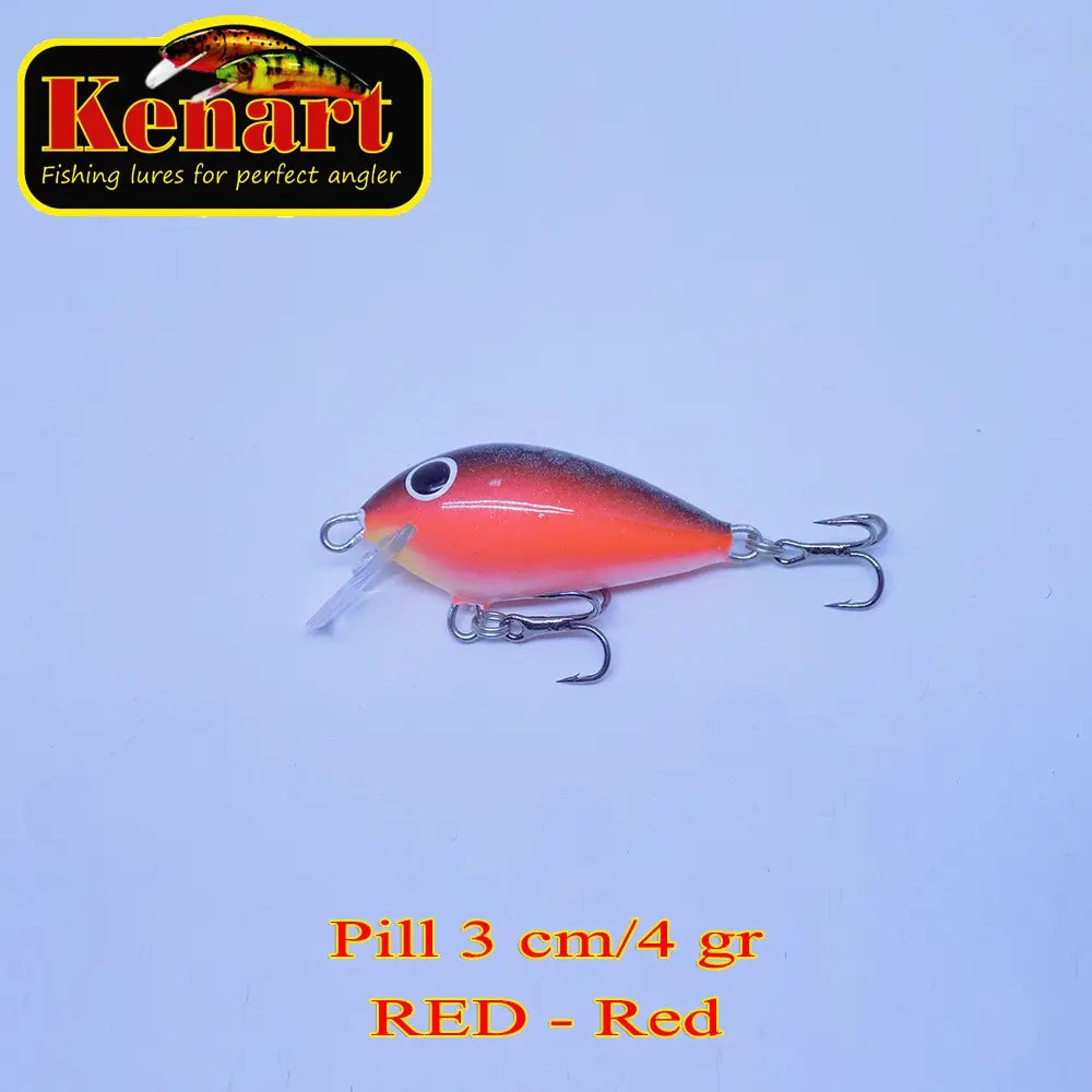 Vobler Pill Sinking 3cm/4g Kenart : Culoare - Red