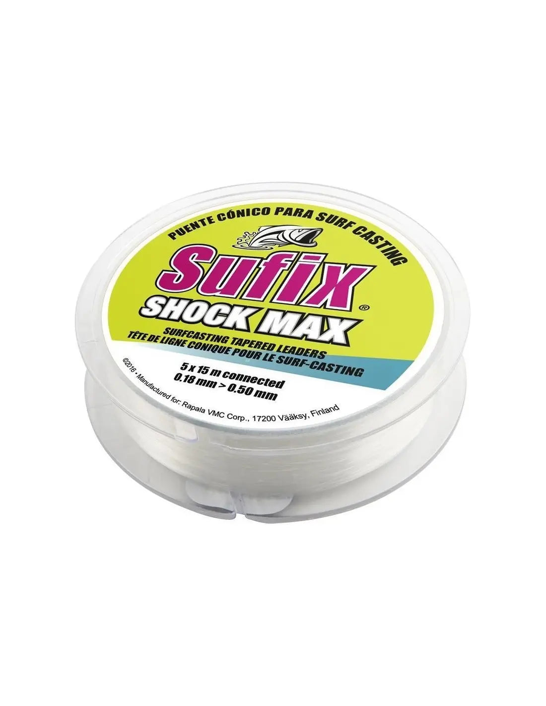 Sufix Shock Max Tapered Line 15m*5 0.18mm-0.50mm/clear