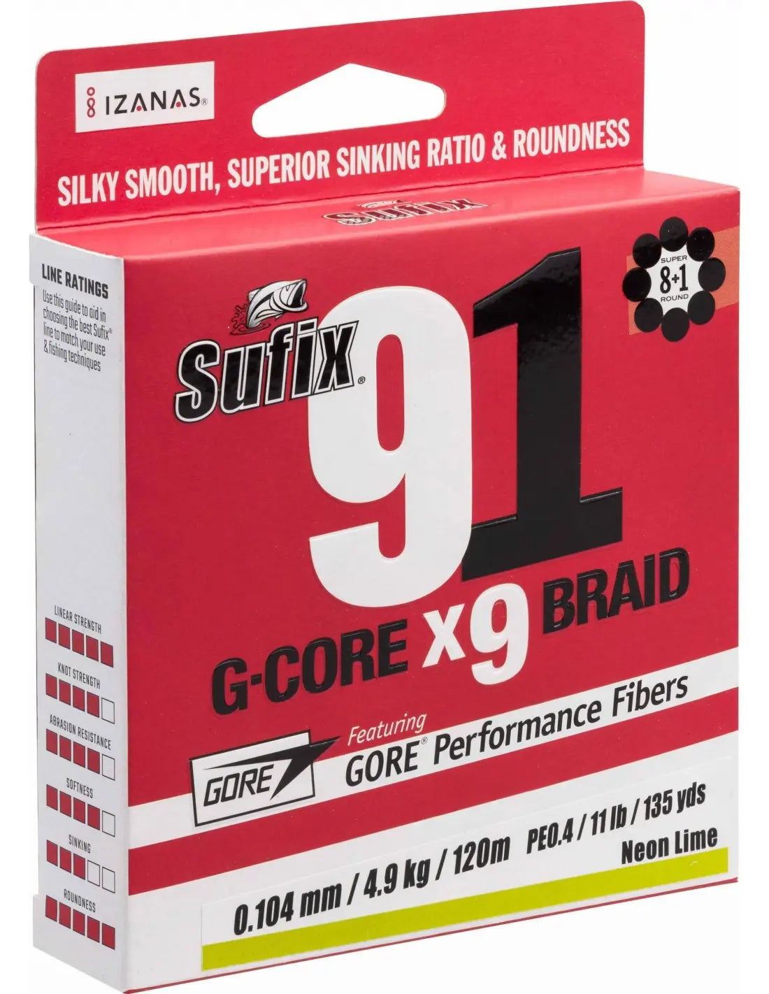 Sufix 91 Braid 150m Chartreux 0,185mm 9,5kg 21lb