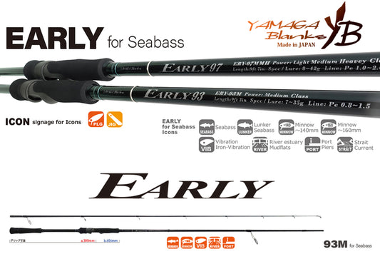 Lanseta Spinning Yamaga Blanks Yamaga Early Seabass 93m 2.819m 7-35gr