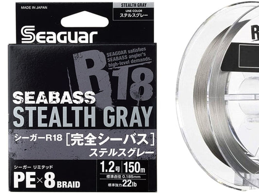 Seaguar R18 Kanzen Seabass X8 Braid 150m Stealth Gray #1.0 - 0.165mm - 19lb
