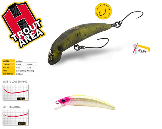 Vobler Herakles Teser 50f 5.0cm 2.3gr Pink Head Chartreuse