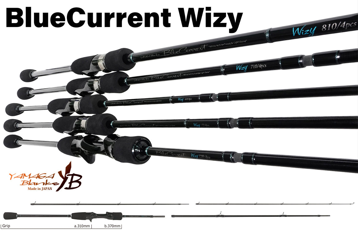 Lanseta Casting Yamaga Blanks YAMAGA BLUE CURRENT WIZY 72B BAITCAST 2.18m 2-21gr 4 Sectiuni