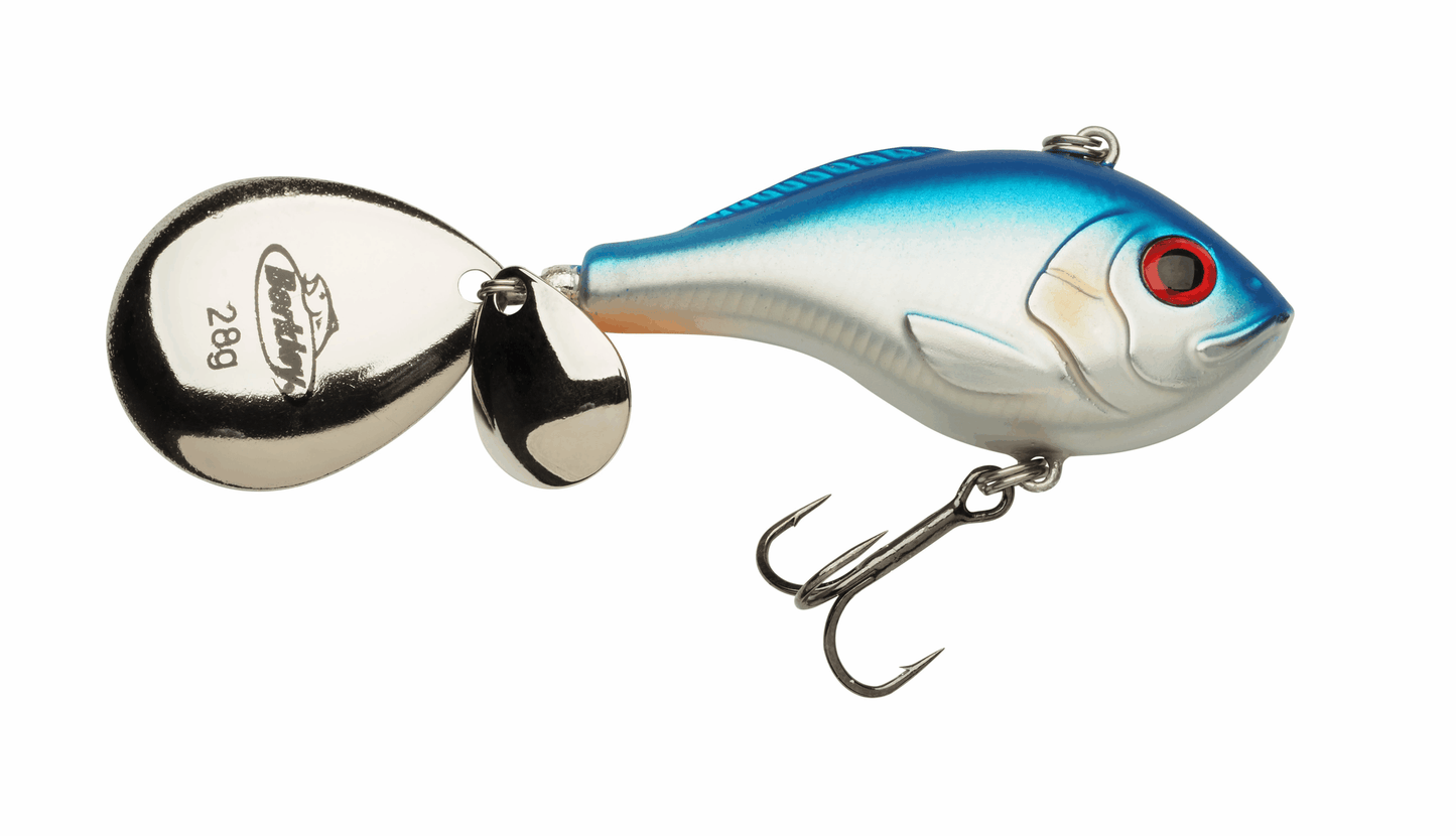 Lingurita Rotativa Berkley Pulse Spintail XL 28g Blue Silver