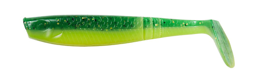 Naluca soft ron thompson shad paddle tail8cm/3,5g/uv green lime/4buc/pl