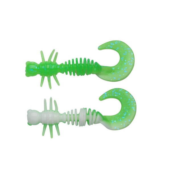 Naluca soft berkley naluca power curly 4cm spring green/white 12buc/pl