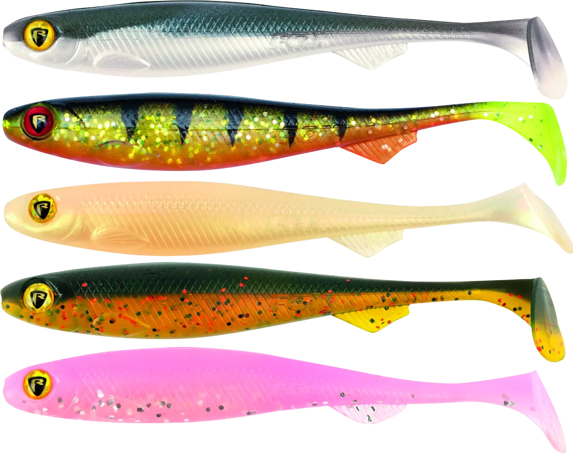 Fox Rage Slick Shad 13cm 4pcs Mixed UV Colour Pack 73g.