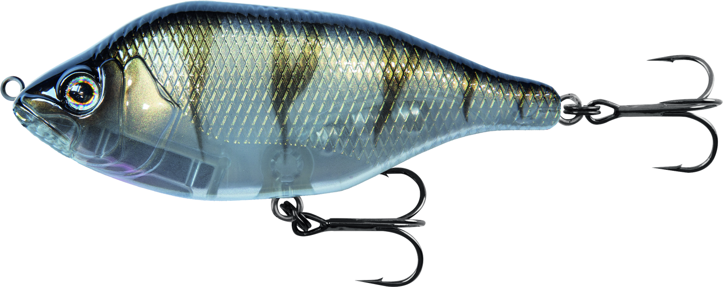 Fox Rage Hitcher Jerk &amp; Twitch 80mm lipless sinking UV Striped Shiner 38g.