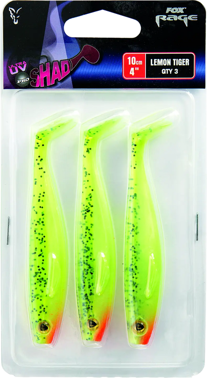 Fox Rage Pro Shad Packs 18cm 7in UV Lemontiger 1pcs 54g.