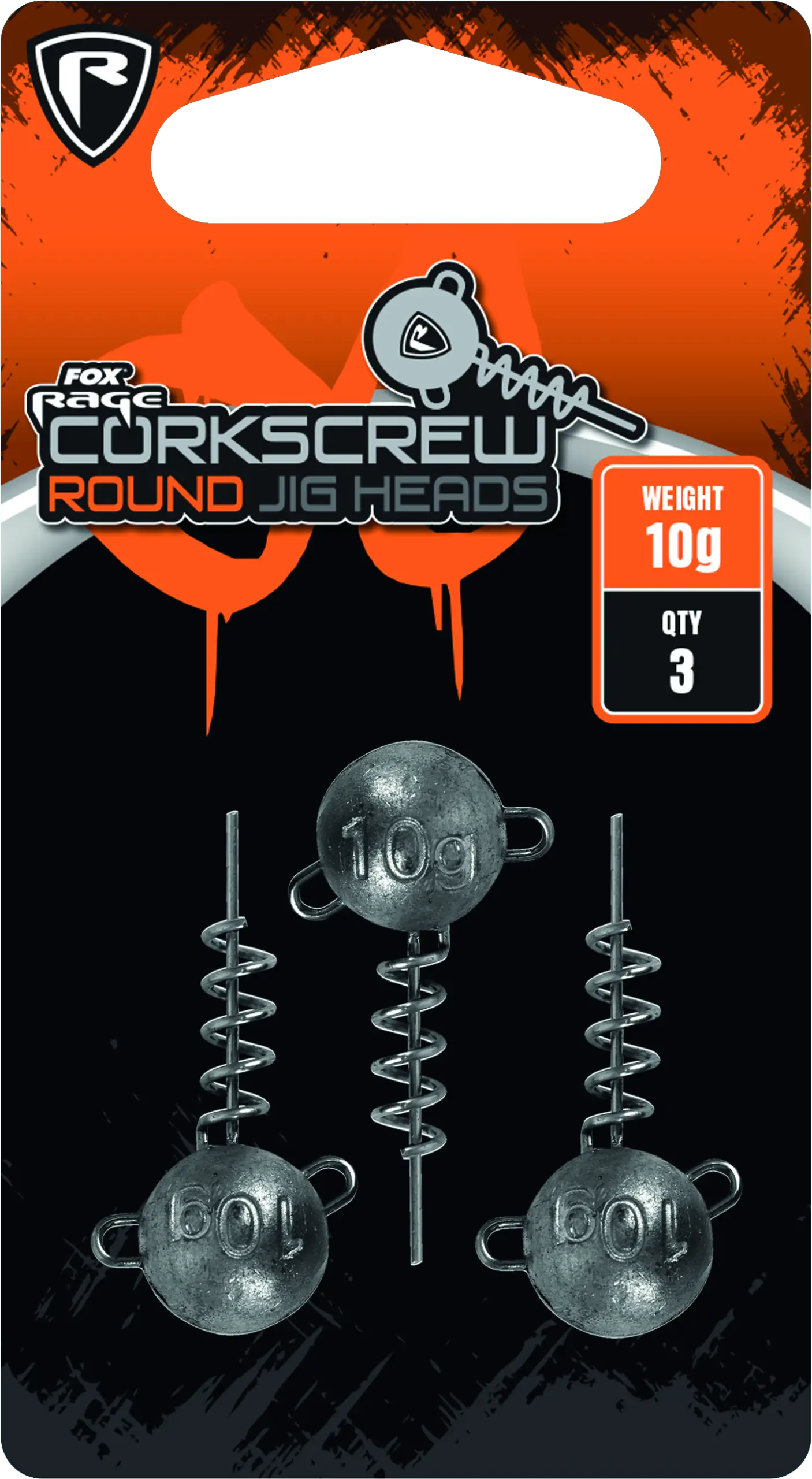 Fox Rage Corkscrew Round Jig Heads 15g 3pcs 54g.