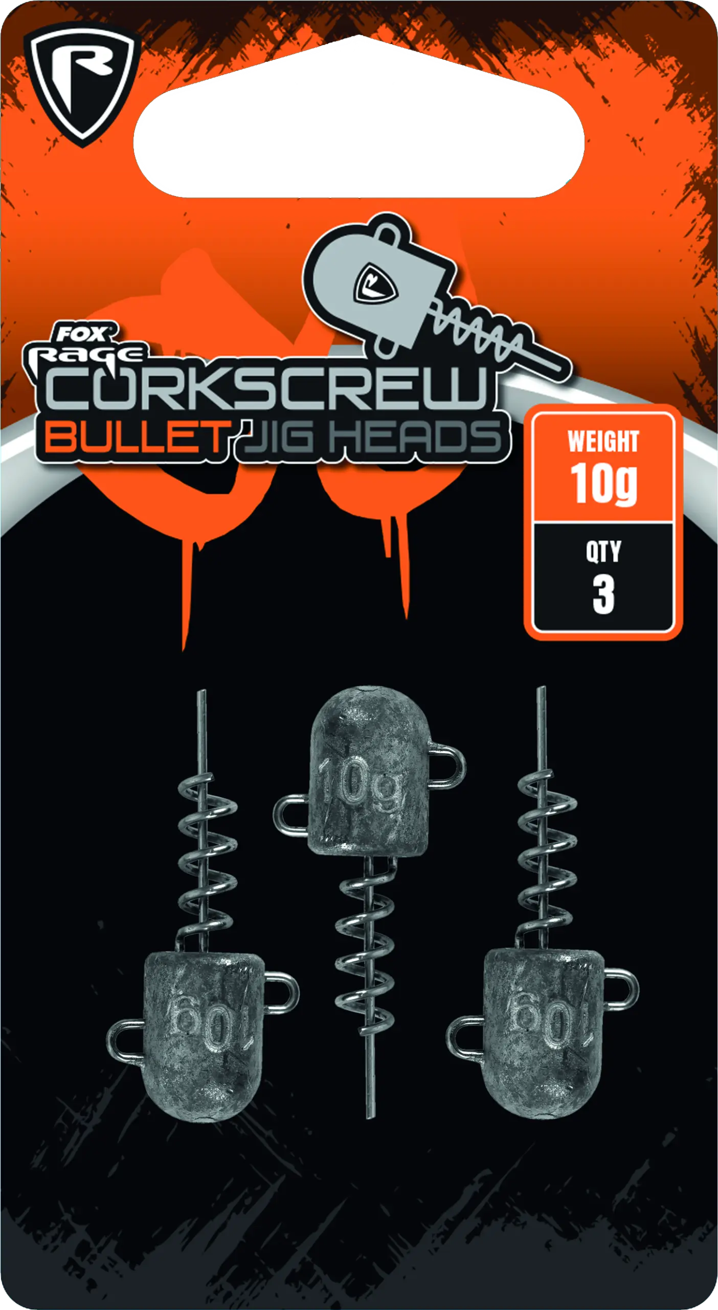 Fox Rage Corkscrew Bullet Jig Heads 20g 3pcs 70g.