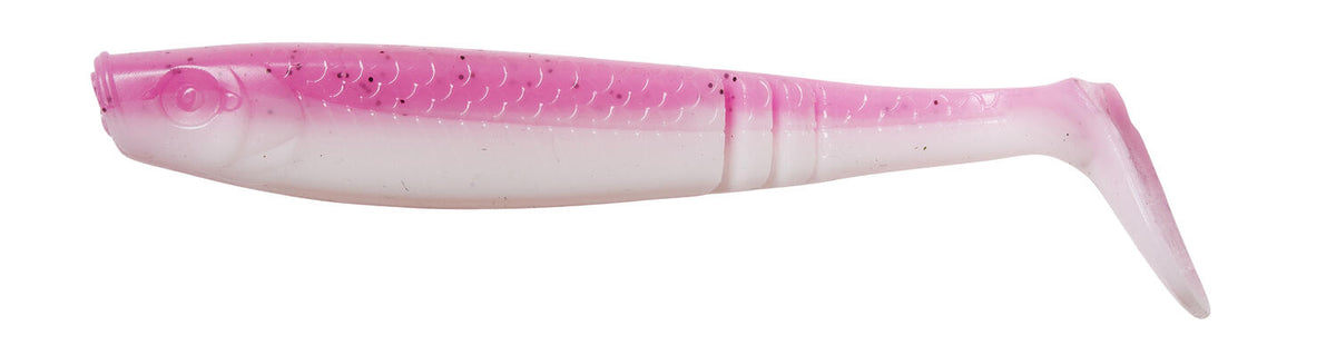 Naluca soft ron thompson shad paddle tail10cm/7g/uv pink white/4buc/pl
