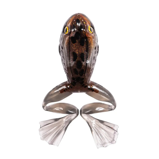 Naluca soft live target freestyle frog unrigged 7,5cm bronze/white 2buc/pl