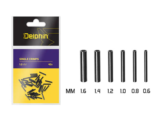 Delphin Single CRIMPS / 40buc 0.6mm